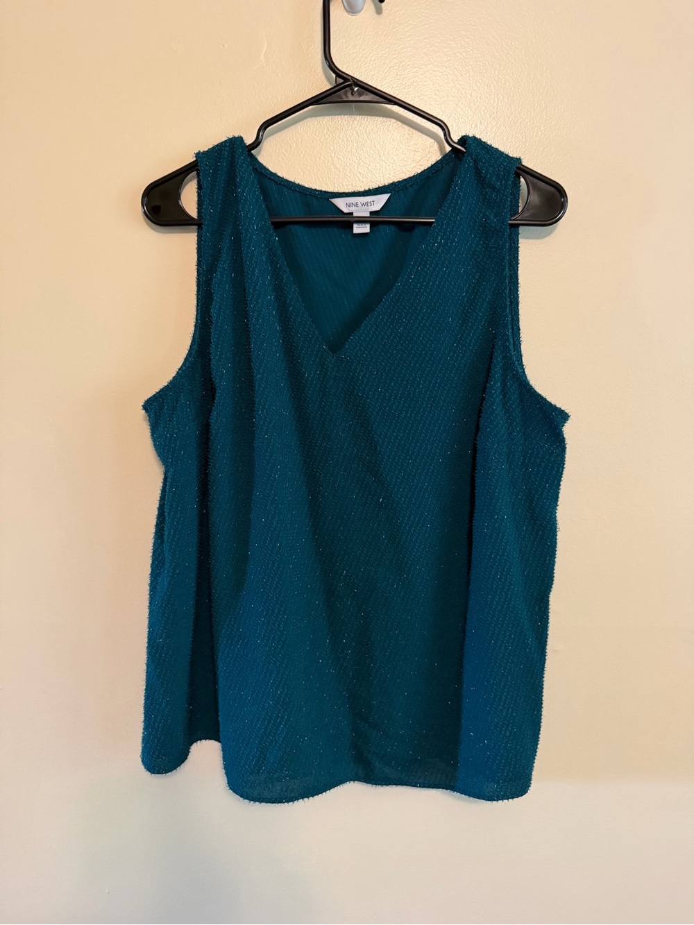 Nine West Teal Sleeveless V-Neck Top